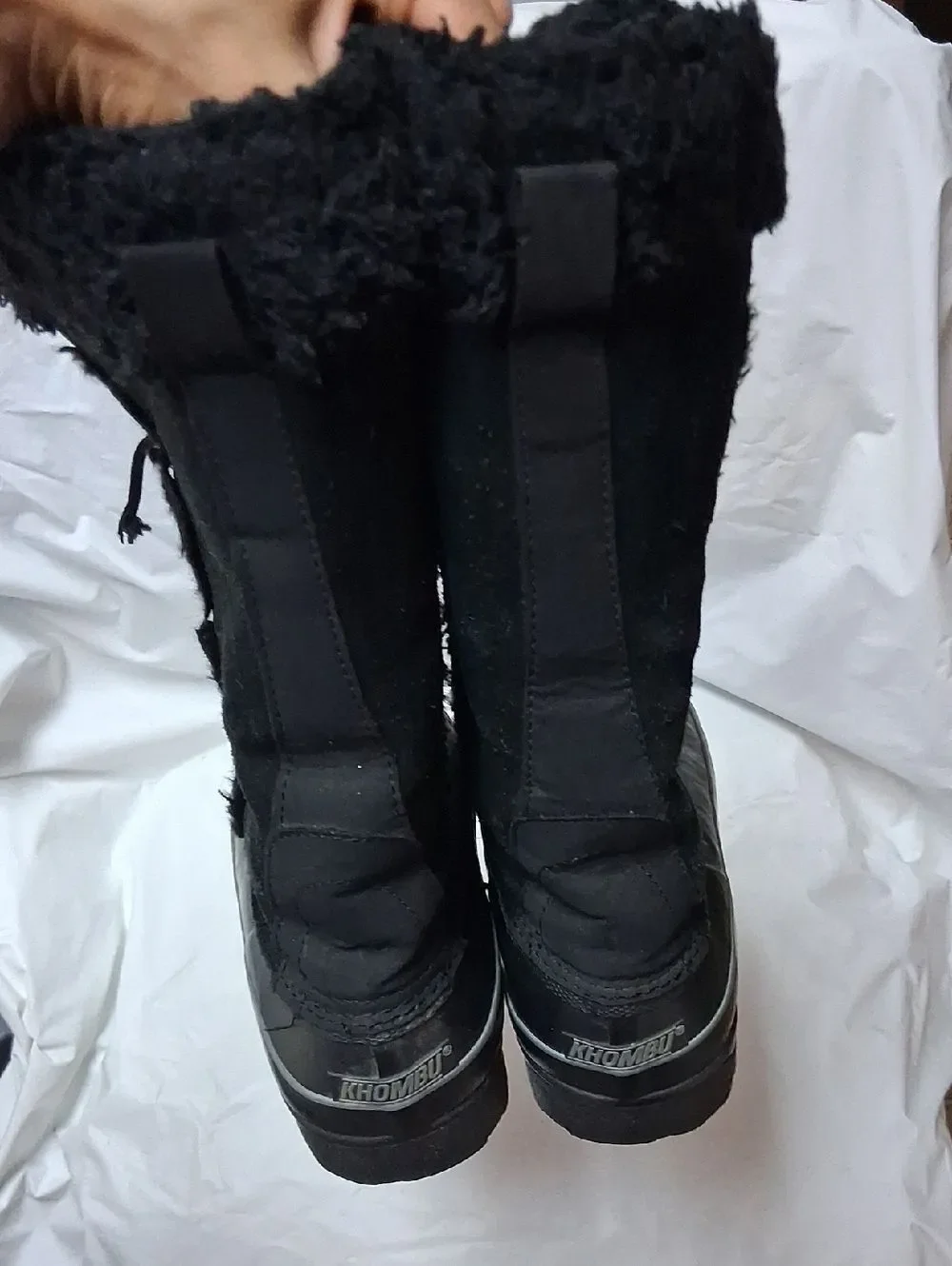Khombu Black Faux Fur Winter Boots - Women's Cold-Weather Boot Sz 8